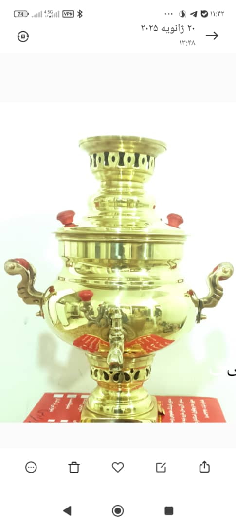 قیمت سماور ۲ لیتری ذغالی قلم زنی شده 2