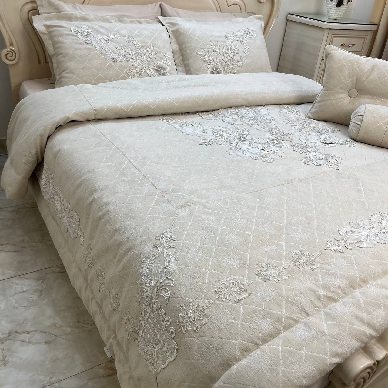 خرید اینترنتی روتختی عروس ترک مخمل 2