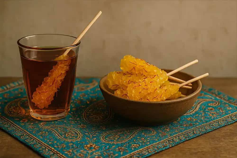 نبات زعفرانی چوبی با زعفران تازه و بسته بندی شکیل 4