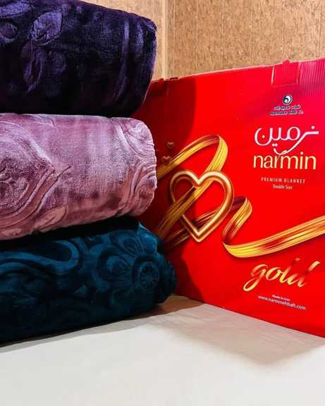 پتو دو نفره سنگین وزن نرمین طلایی