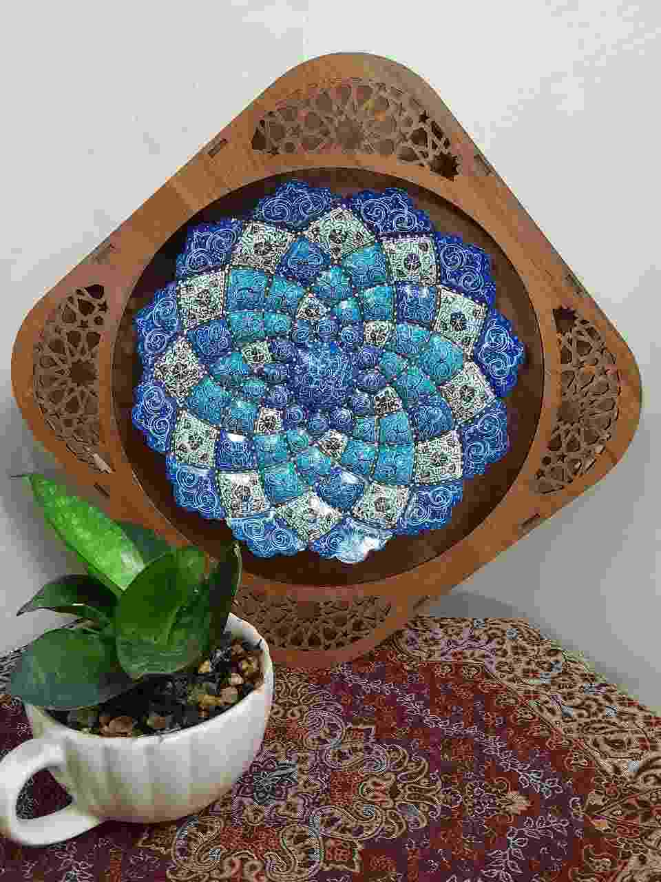 تابلو دیواری مس الماس تراش و مینا کاری 2
