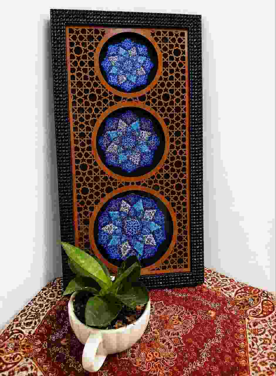 تابلو دیواری مس الماس تراش و مینا کاری 3