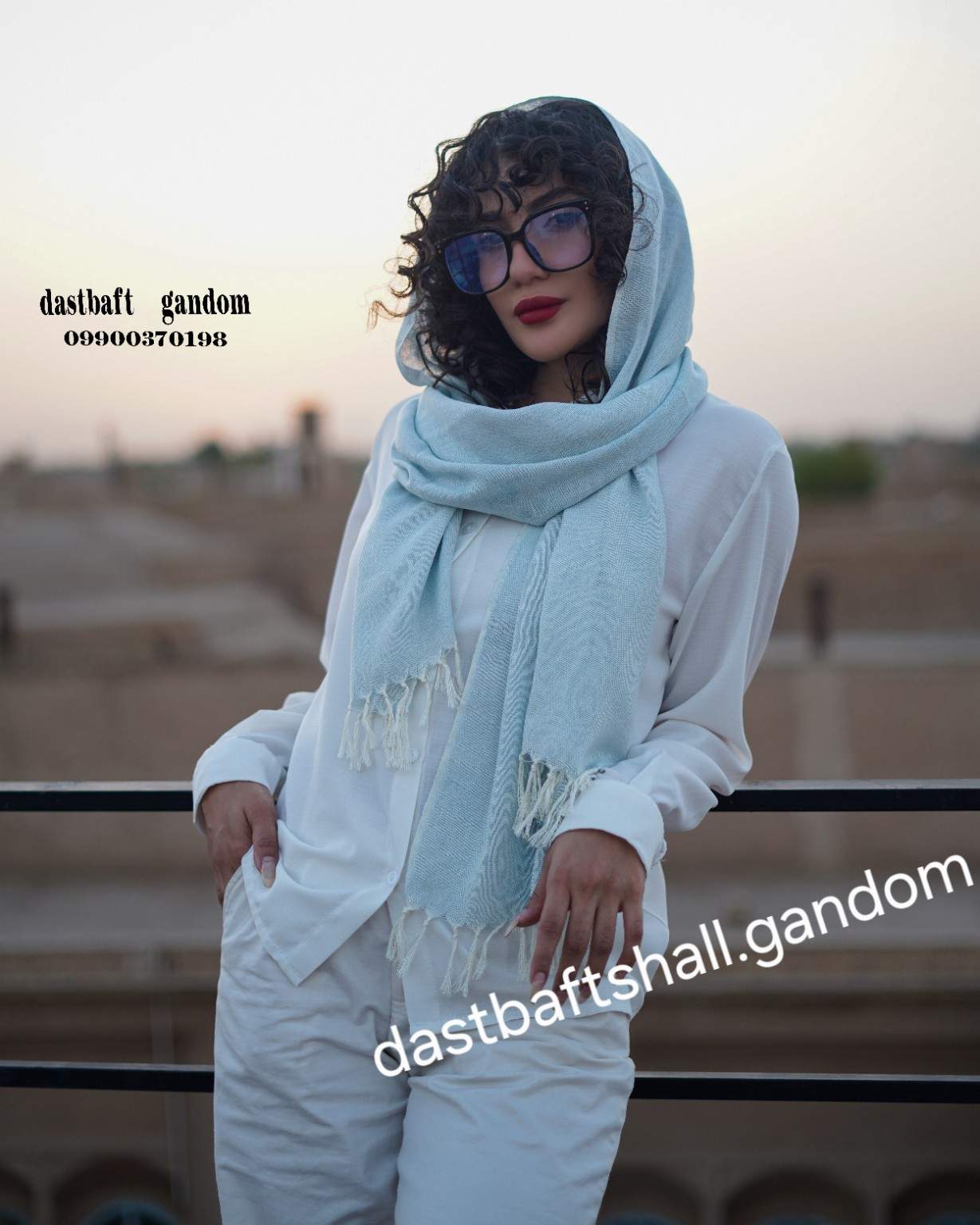 شال نخی دستبافت  از تولیدی کننده 2