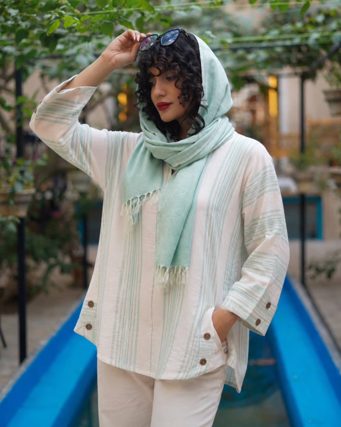 ست شال و لباس نخی 3
