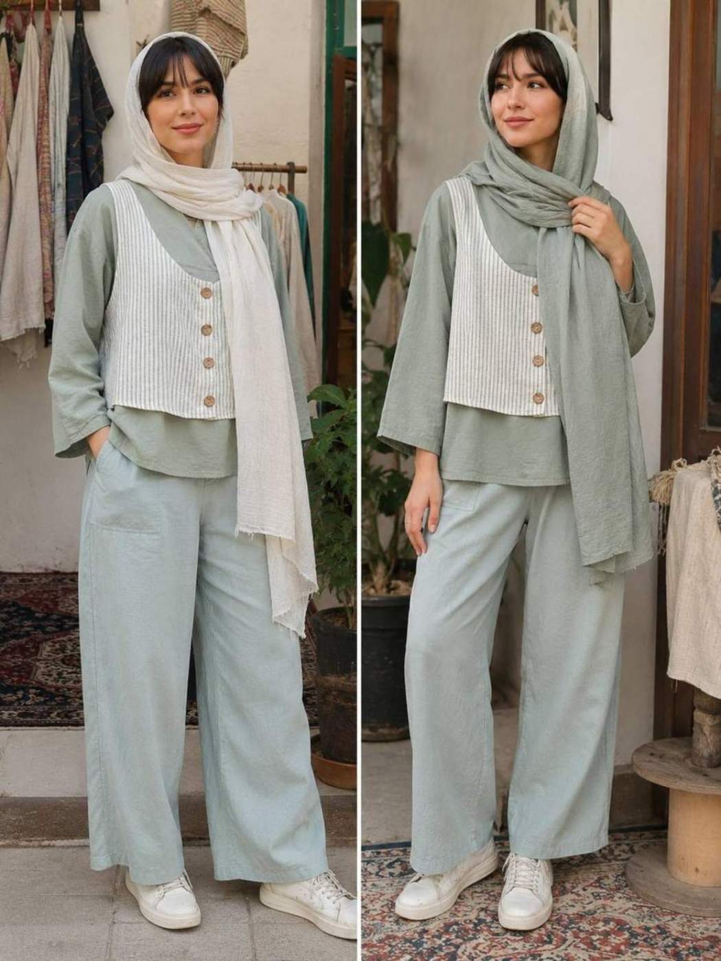ست لباس و شلوار نخی از تولید کننده 2