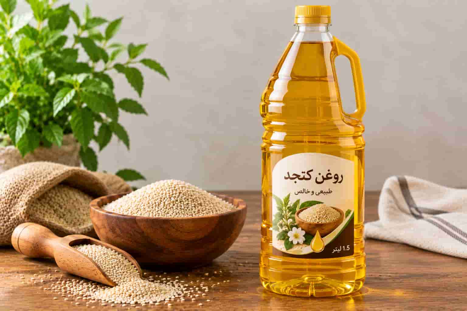 روغن کنجد یک و نیم لیتری با کیفیت پایدار برای بازار