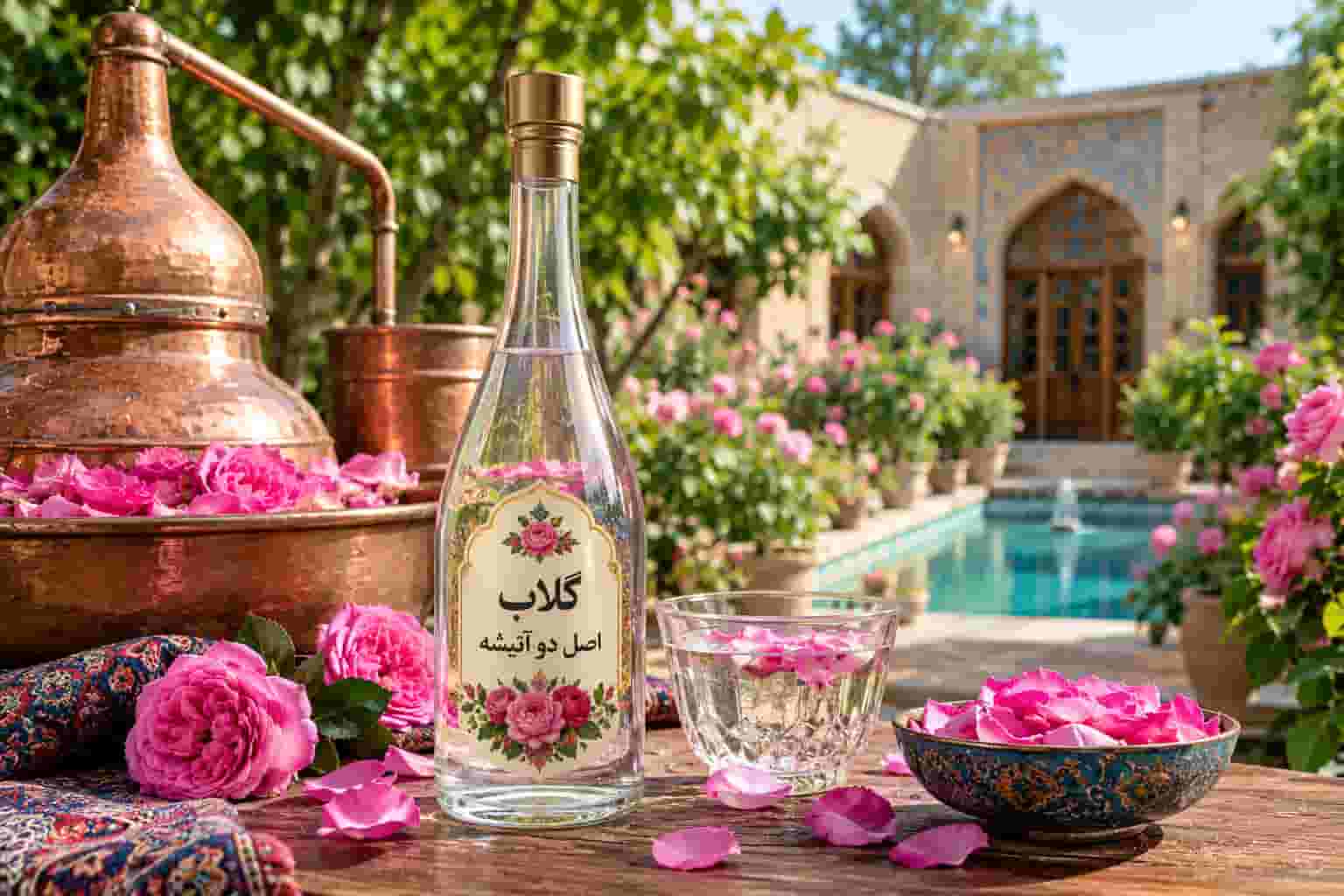 گلاب اصل دو آتیشه ناب با قابلیت عرضه در حجم های مختلف