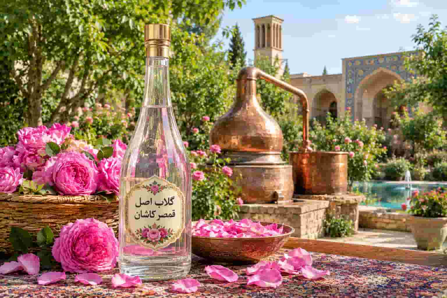گلاب اصل قمصر کاشان خوش طعم برای تهیه انواع شربت