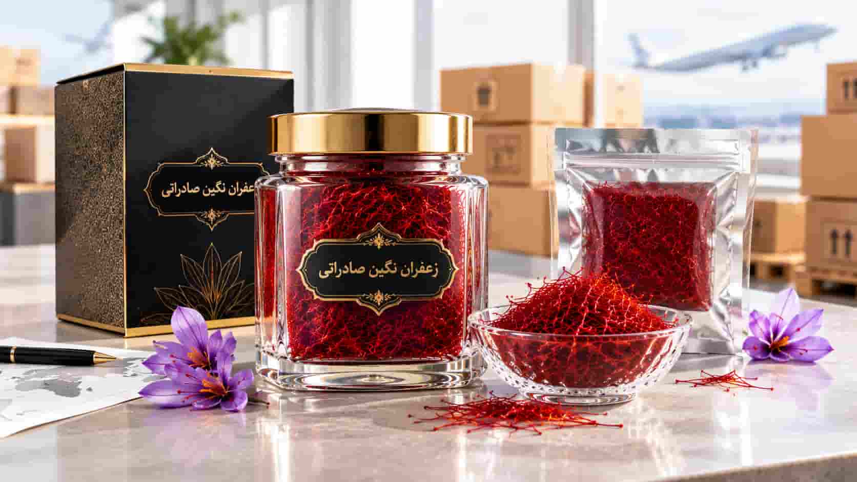 زعفران نگین صادراتی خوش رنگ با قابلیت عرضه در وزن های مختلف