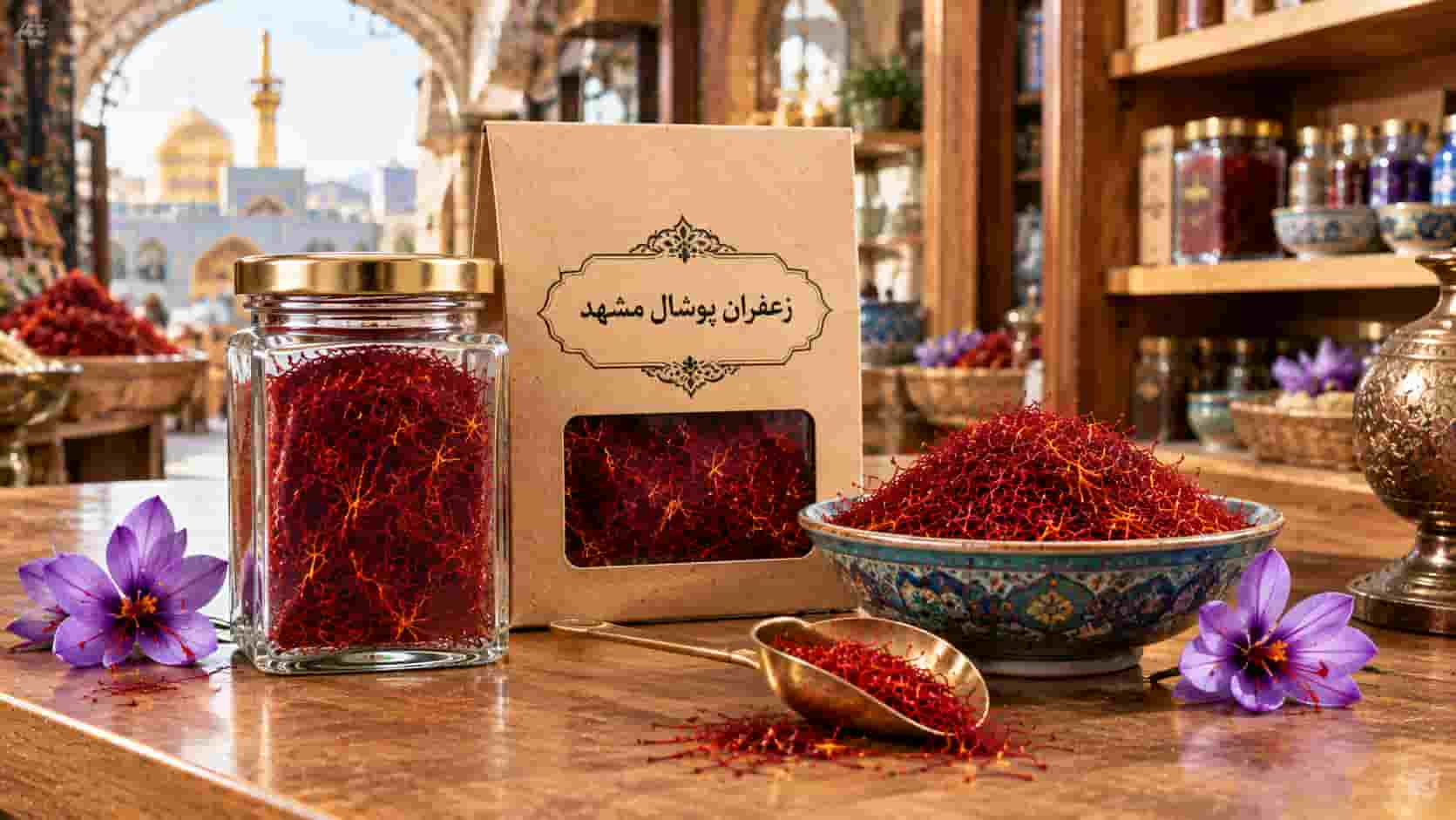 زعفران پوشال مشهد خوش عطر برای تهیه دسر و نوشیدنی