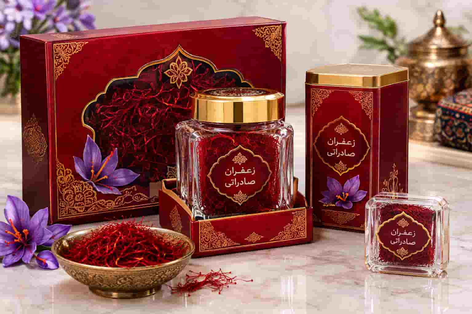 زعفران صادراتی بسته بندی مرغوب برای فروشگاه های تخصصی