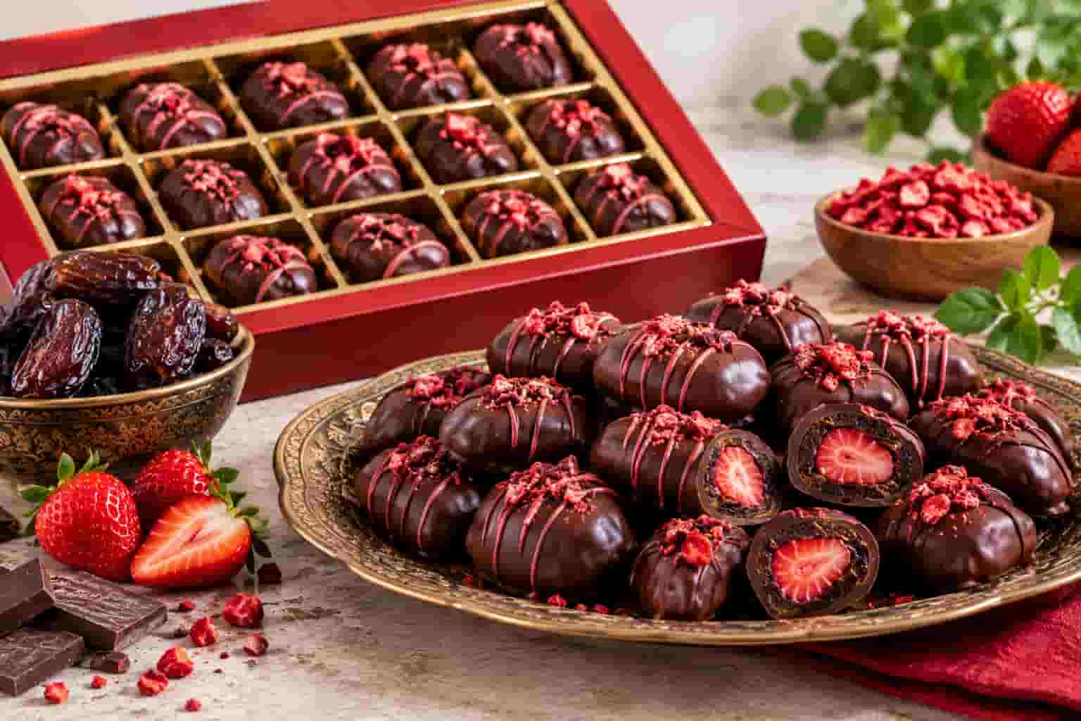 خرما شکلاتی توت فرنگی با طعمی شیرین و متفاوت