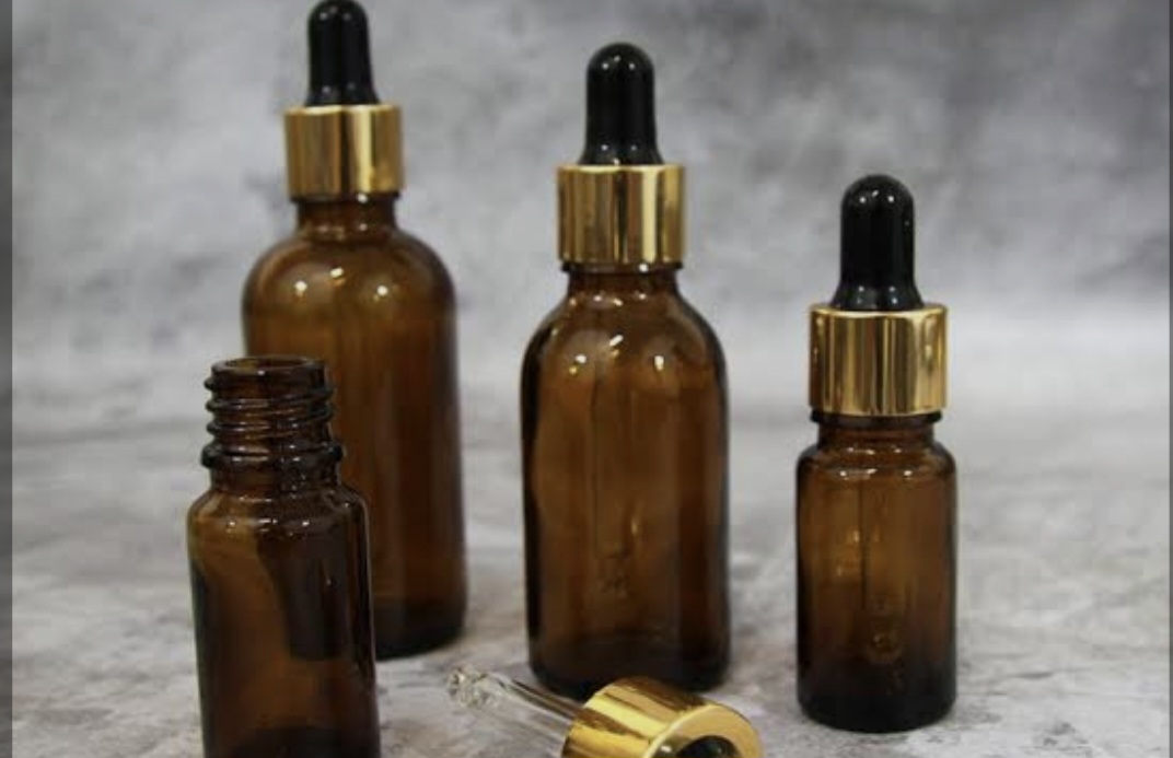 بطری قطره چکان شیشه ای قهوه‌ای