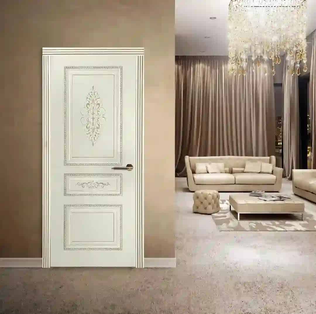 درب اتاق خواب سفید طلایی دارای مدل های متنوع روکش دار