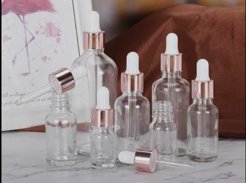 بطری قطره چکان شیشه ای شفاف بهداشتی آرایشی