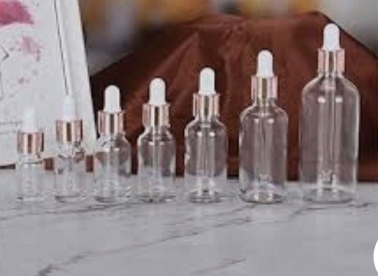 بطری قطره چکان شیشه ای شفاف دارویی بهداشتی