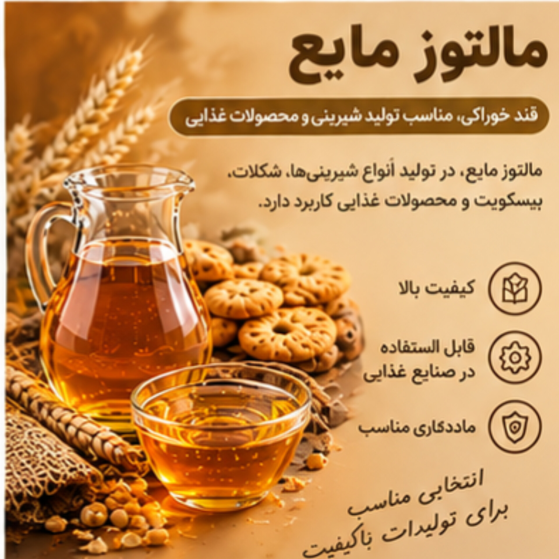 مالتوز مایع | قند خوراکی مناسب تولید شیرینی