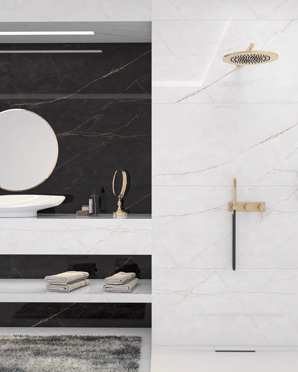 سرامیک پرسلان 120 * 60 پولیش هیرمان گرافیت ایفا (مشکی-دیواری ) 3