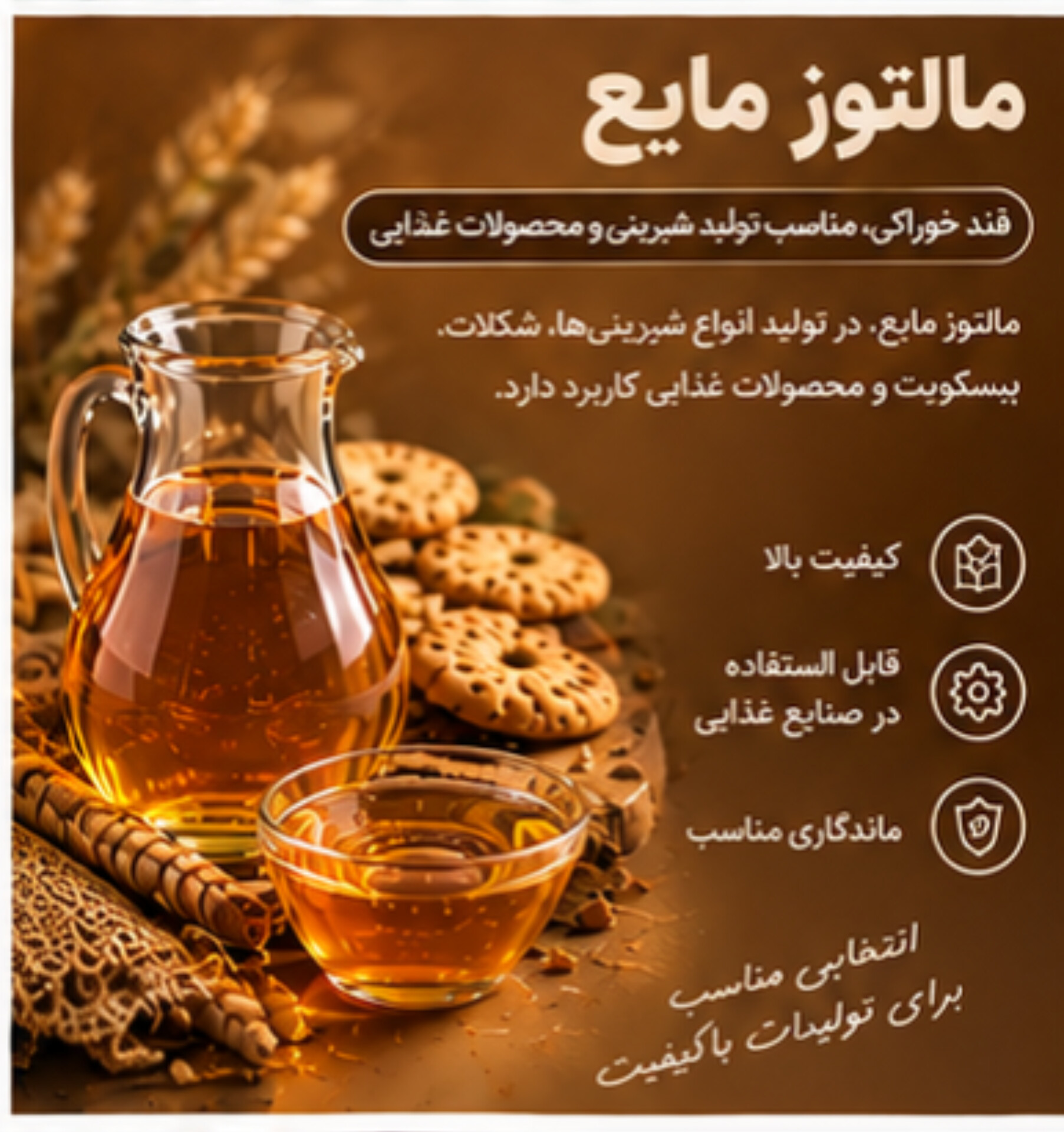 مالتوز مایع | شیرین‌کننده خوراکی مورد استفاده در تولید