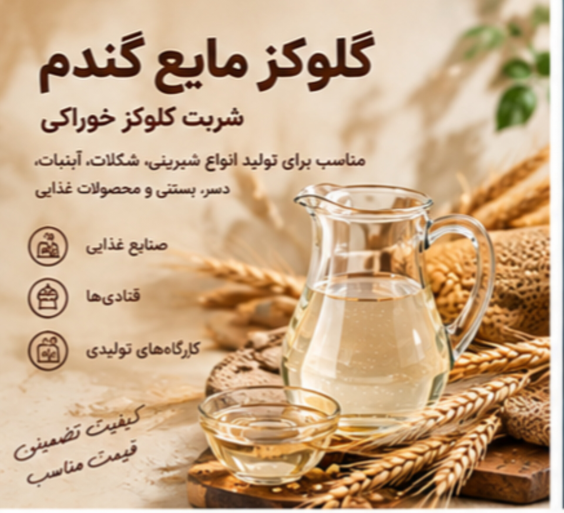 گلوکز مایع گندم | ماده اولیه کاربردی در صنایع خوراکی