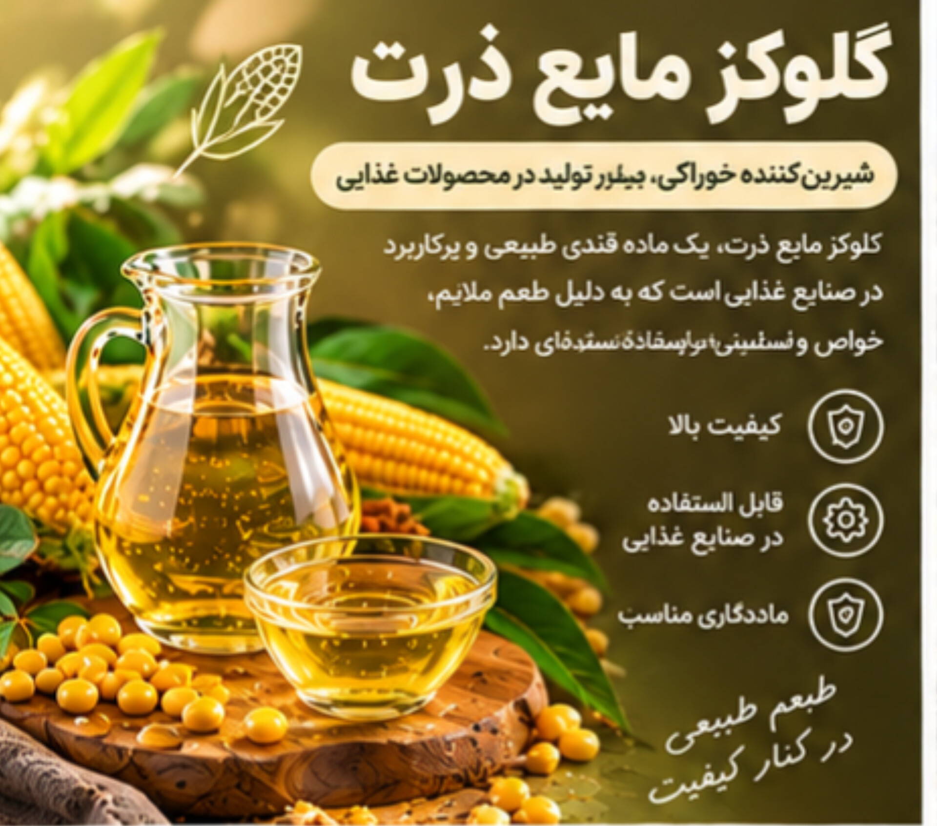 گلوکز مایع ذرت | شیرینکننده خوراکی برای تولید محصولات غذایی